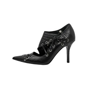 Vintage Dior Galliano 2006 Bondage Heels Black Lace Up Pumps 38.5